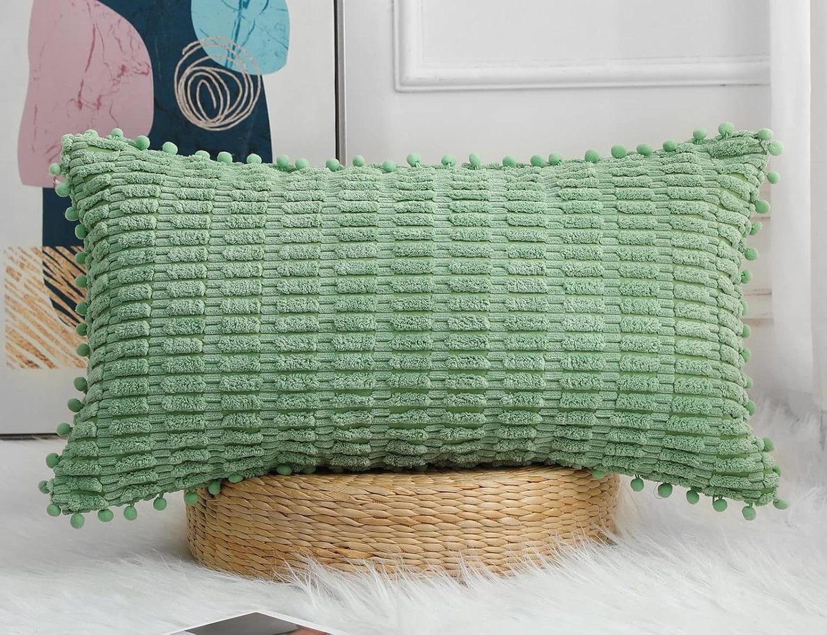 PANOD Decorative Long Lumbar Cushion Cover 5.5 x 10.2 Inch Boho Super Soft and Plush Moder