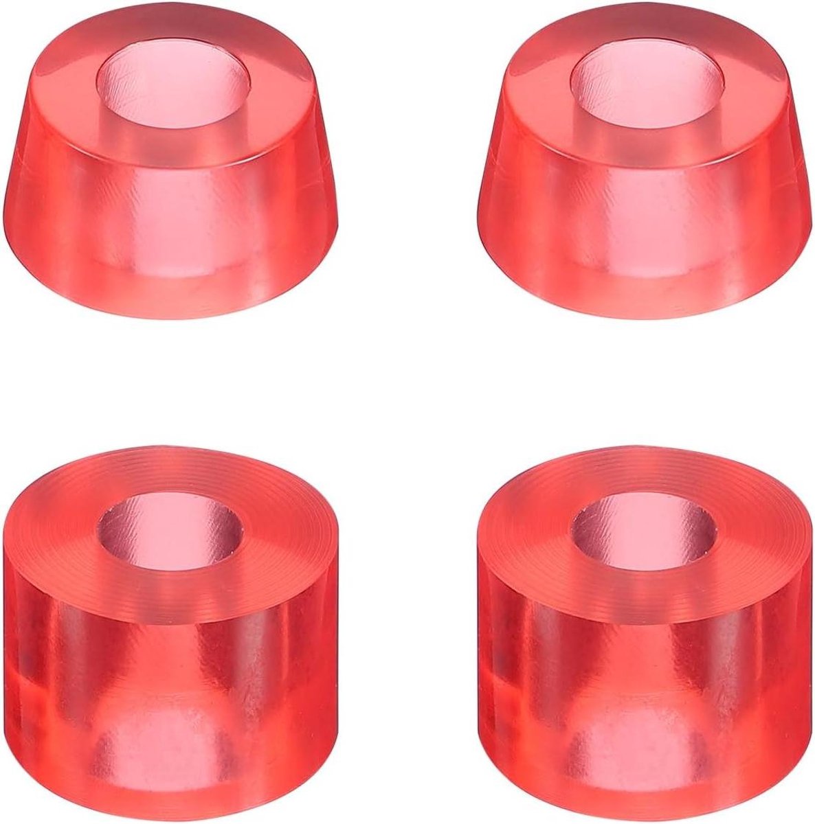 Skateboard Bussen Set Truck Liners Skateboarden Verbeteren Slijtvast PU Materiaal 23 x 16 mm Transparant Rood