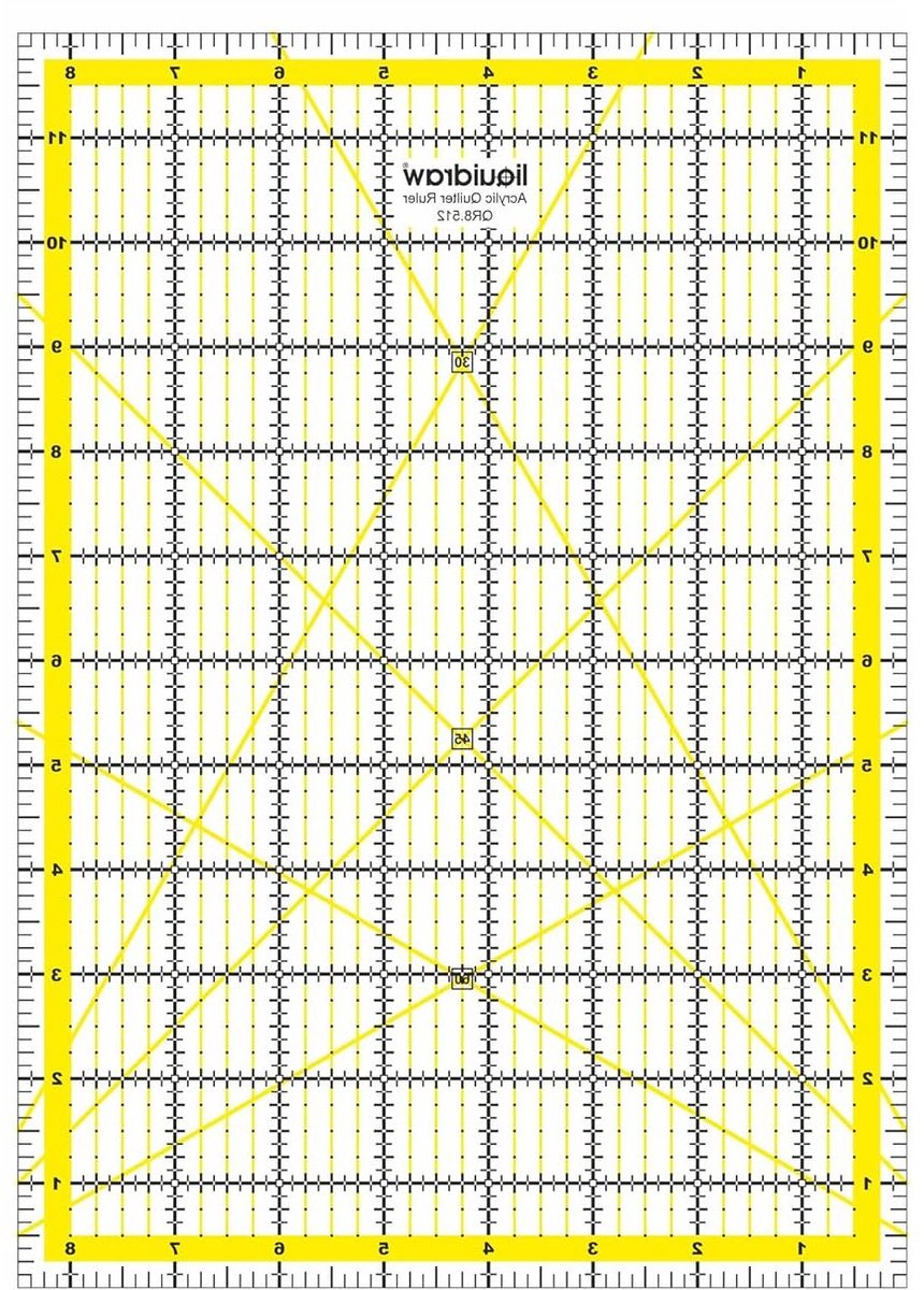 Quilten Liniaal - Patchwork Sjabloon - Naaien Snijden - 30 45 60 Hoek - 8.5 x 12 Inch - Transparant