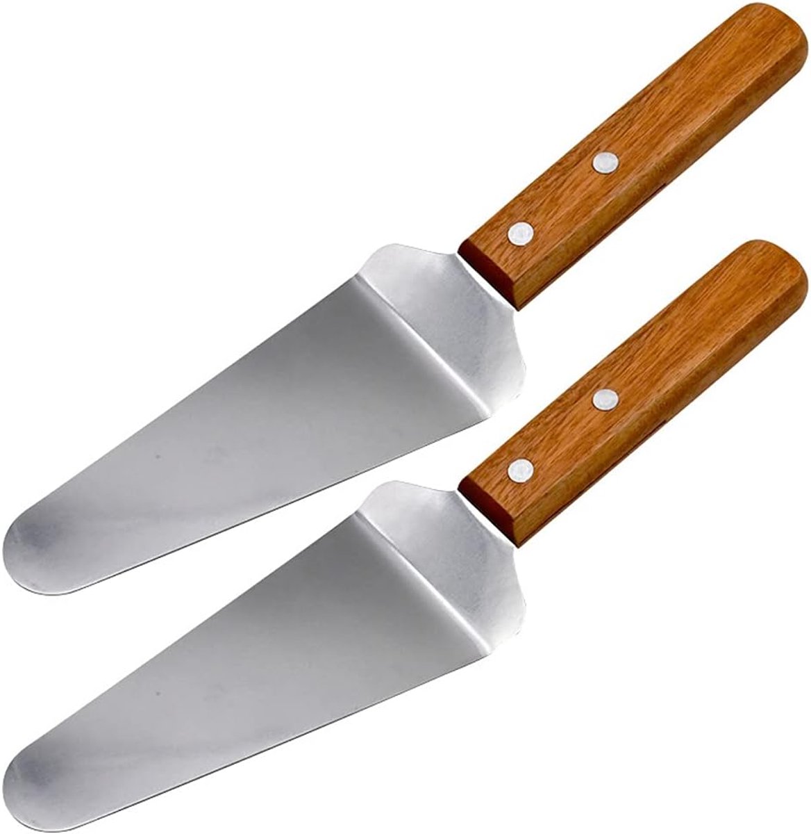 Taartschep Set - Cake Server - Bakken en Serveren - Roestvrij Staal Hout - 25x6cm - Zilver