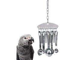 Vogelspeelgoed Roestvrij Staal - Vogelkauwspeelgoed Papegaai - Stimuleert Ontdekkingslust - Duurzaam en Veilig Materiaal - N.v.t. - Zilverkleurig