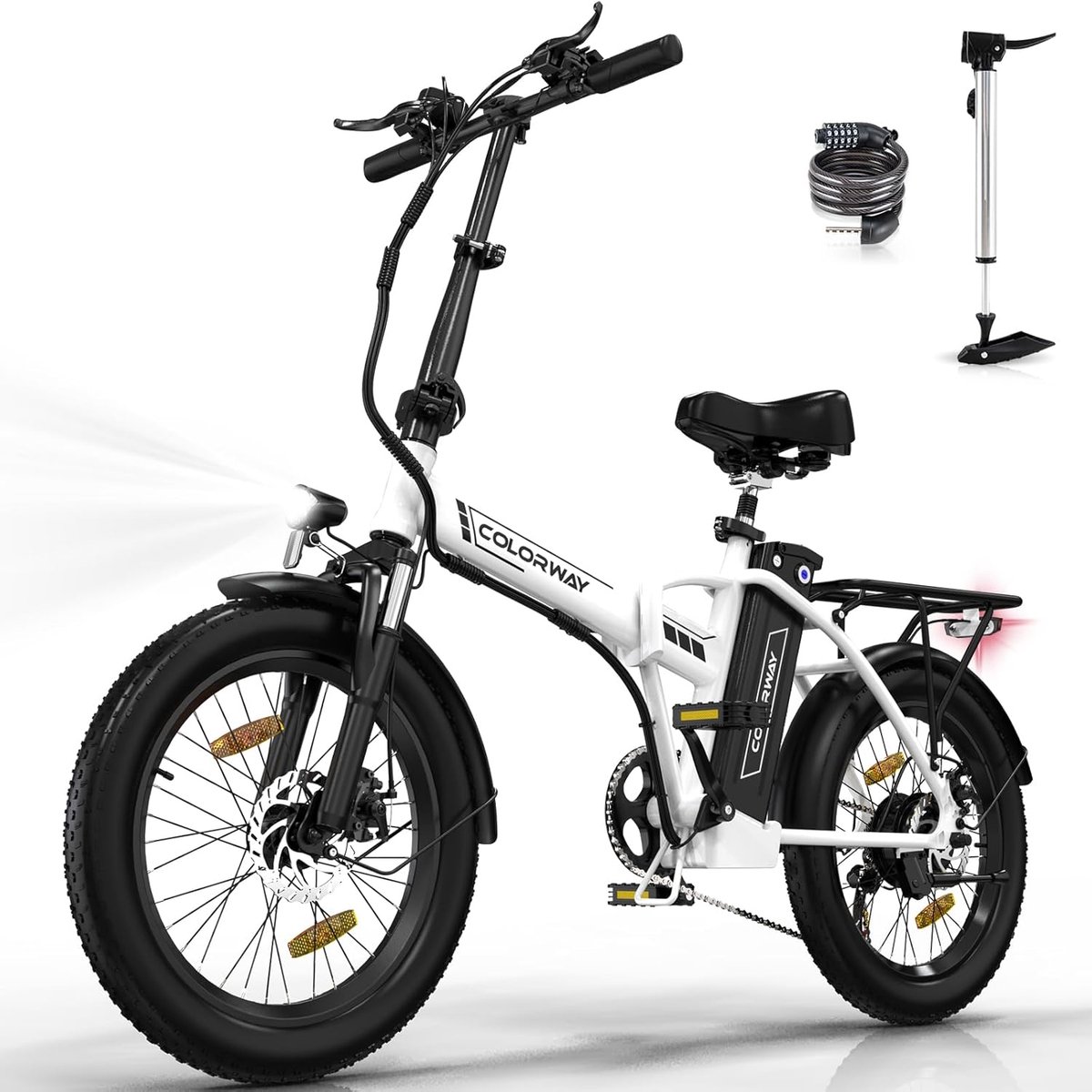 Elektrische Fiets Colorway BK11MS - 20*3.0 Inch Fat Tire City Commuter EBike met Afneembare 36V 12Ah Lithium Batterij - Opvouwbaar Mountain E-Bike met 250W Motor