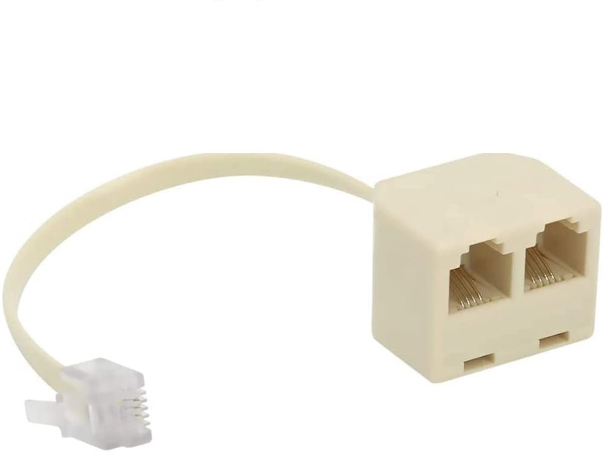 Telefoonkabel Koppeling - RJ11 Splitter - Dubbele Telefoonlijn - Met Kabel - RJ11 6P4C