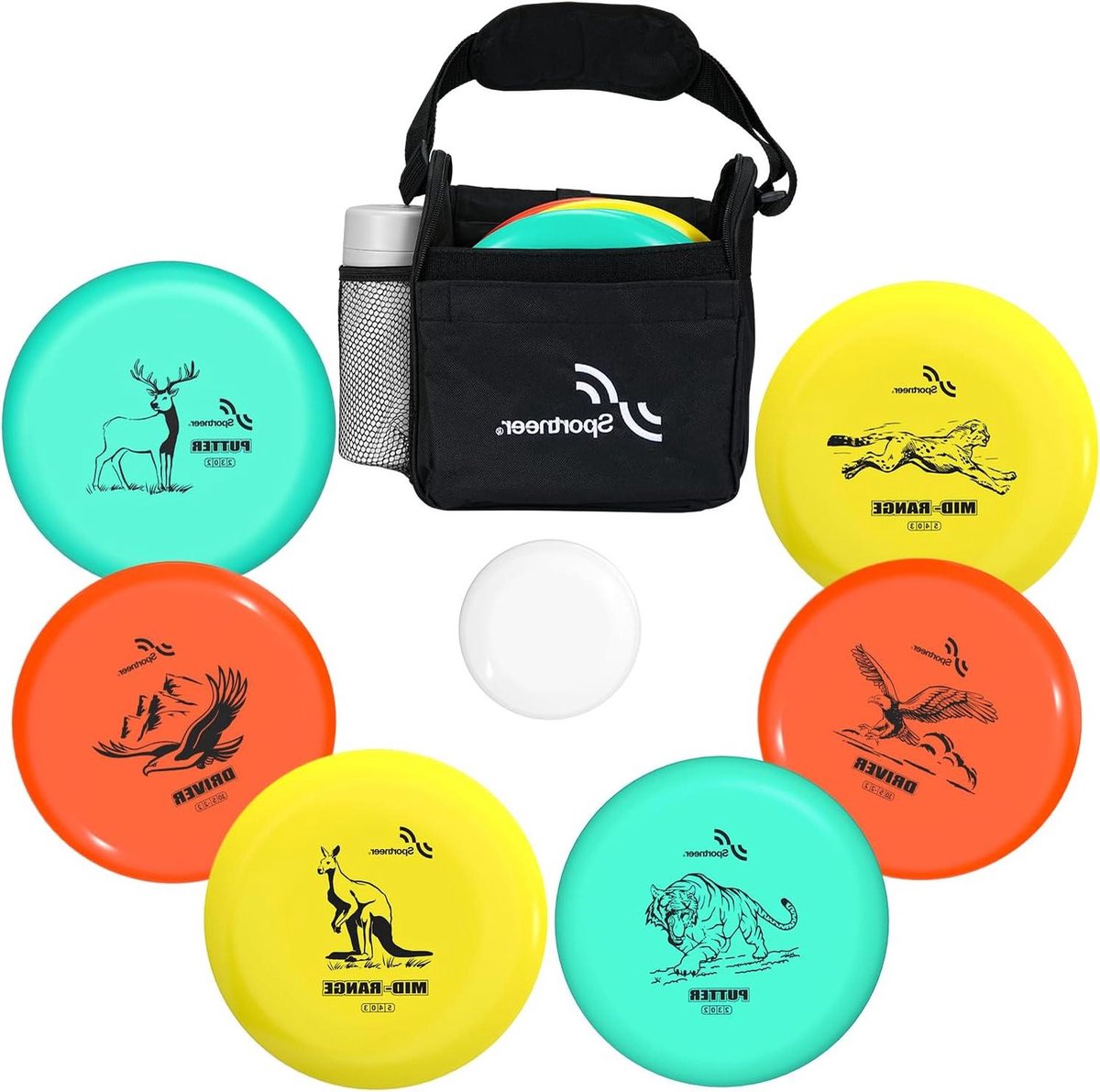Disc golfschijven set - Discgolf starter set - Buiten sporten - Land dieren thema