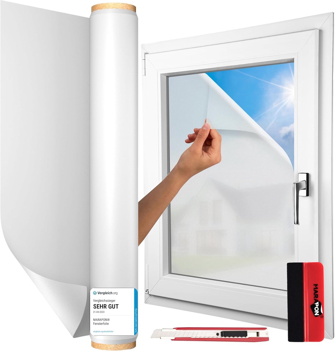 Ondoorzichtige Raamfolie - Inkijkbescherming Glasfolie - Privacy Creëren - Zelfklevend Statisch Hechtend - 60 x 200 cm - Mat