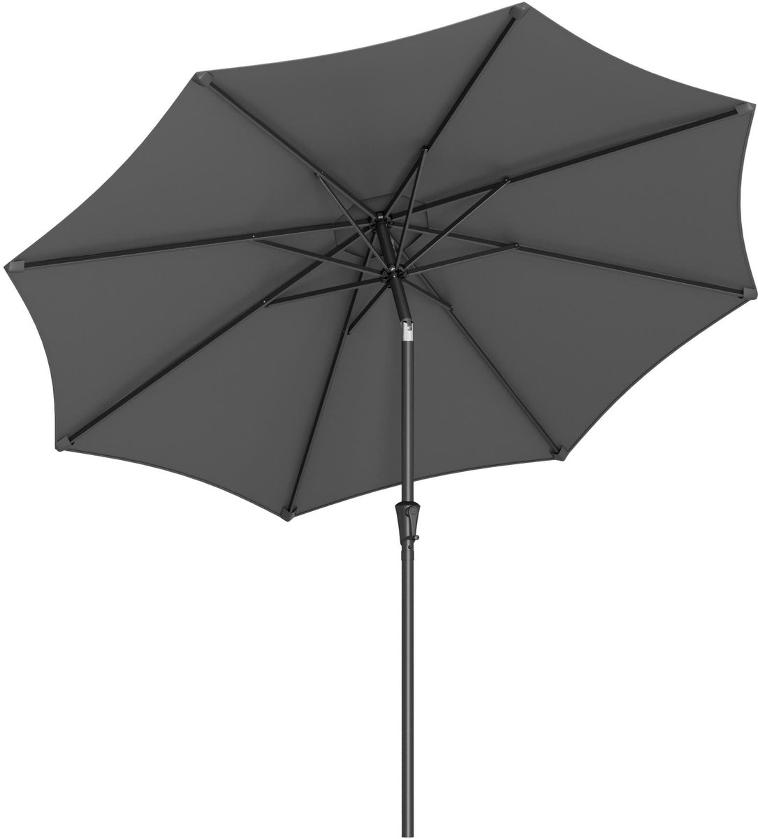 SONGMICS - Parasol - Tuinparasol Achthoekig - Inklapbaar met Zwengel - Voor Tuin Balkon Terras