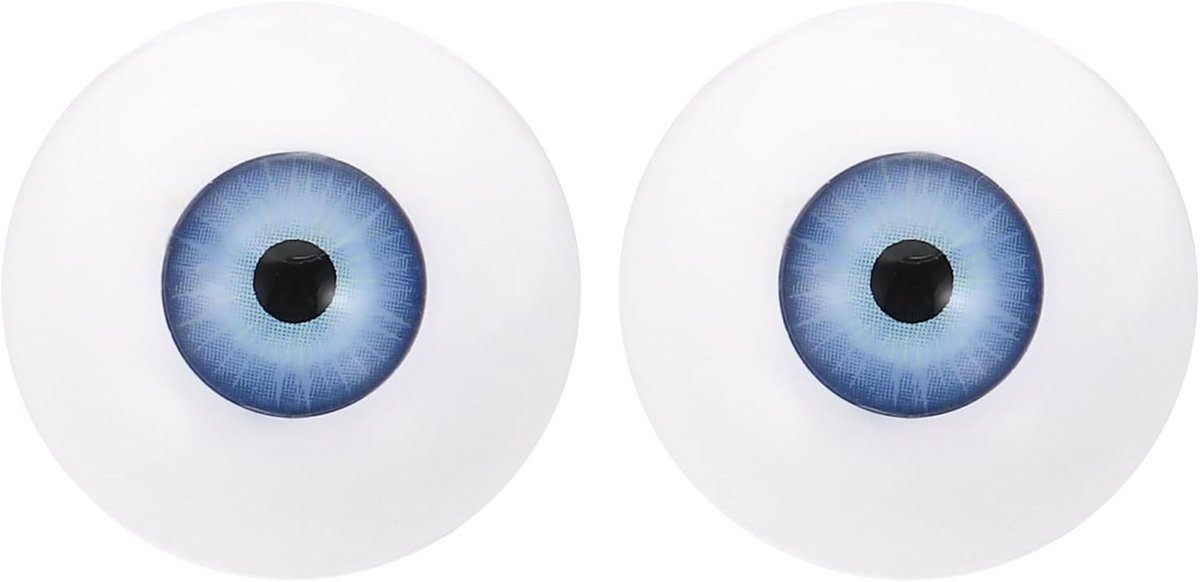 Killogood Twee veiligheidsoogjes van 30 mm - realistische acryl oogbollen/plastic halve oogbollen - geschikt voor maskers - Halloween-rekwisieten en poppenogen (lichtblauw).