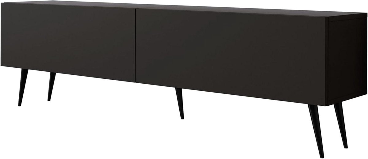 TV-meubel - Mediabureau Kast - Entertainment thuis - Push-to-open systeem - 170x52x32 cm - Matzwart