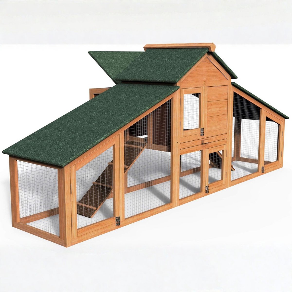 REN® Kippenhok Met Ren - Kippenhok Kunststof - Kippenhok - Hout- 211cm x 85cm x 85cm; 20kg