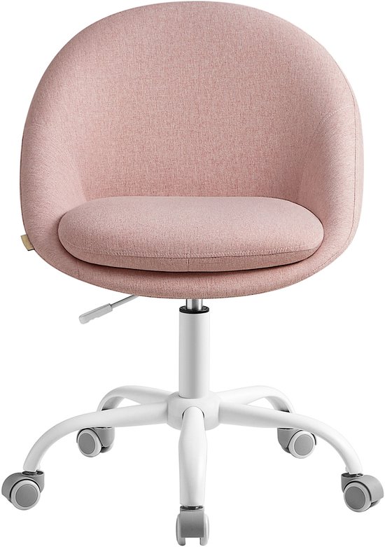 SONGMICS OBG020P01 - Make-up Stoel - Verstelbare Hoogte - Gevoerde Zitting - Bureau Stoel