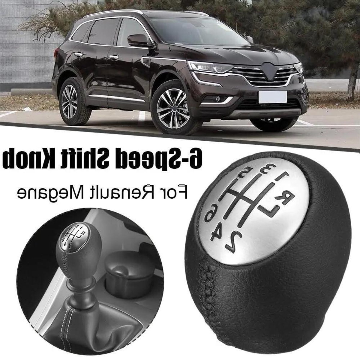 Schakelpook Knop - Versnellingspook - Auto Interieur - 6 Versnellingen - 7x7 cm - Zwart