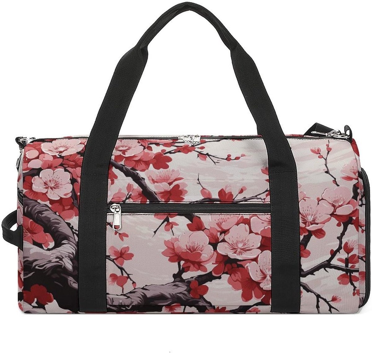 Sporttas Bloemen - Reistas Gymtas - Sport en Reizen - Schoenenvak Gescheiden - 46 x 23 cm - Japanse Bloemen