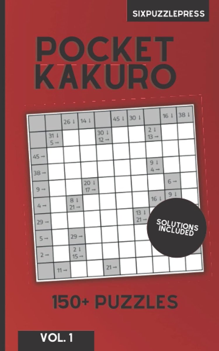Kakuro Puzzelboek - Logica Puzzels - Hersenkrakers Oplossen - Compact Reisformaat - 5x8 Inch