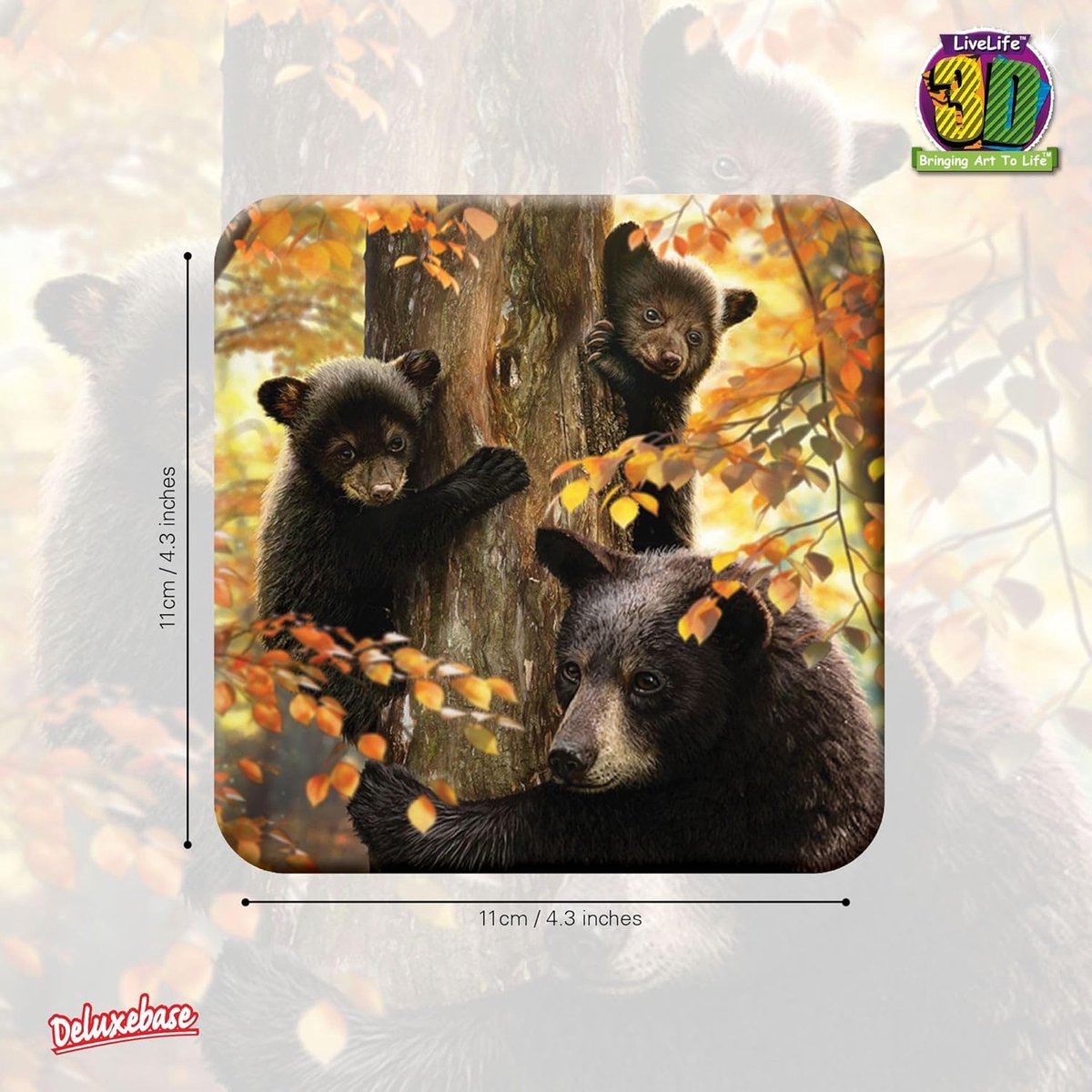 Kurken Onderzetter - Drinkmat - Bescherming Tafelblad - Realistisch 3D Effect - 11x11cm
