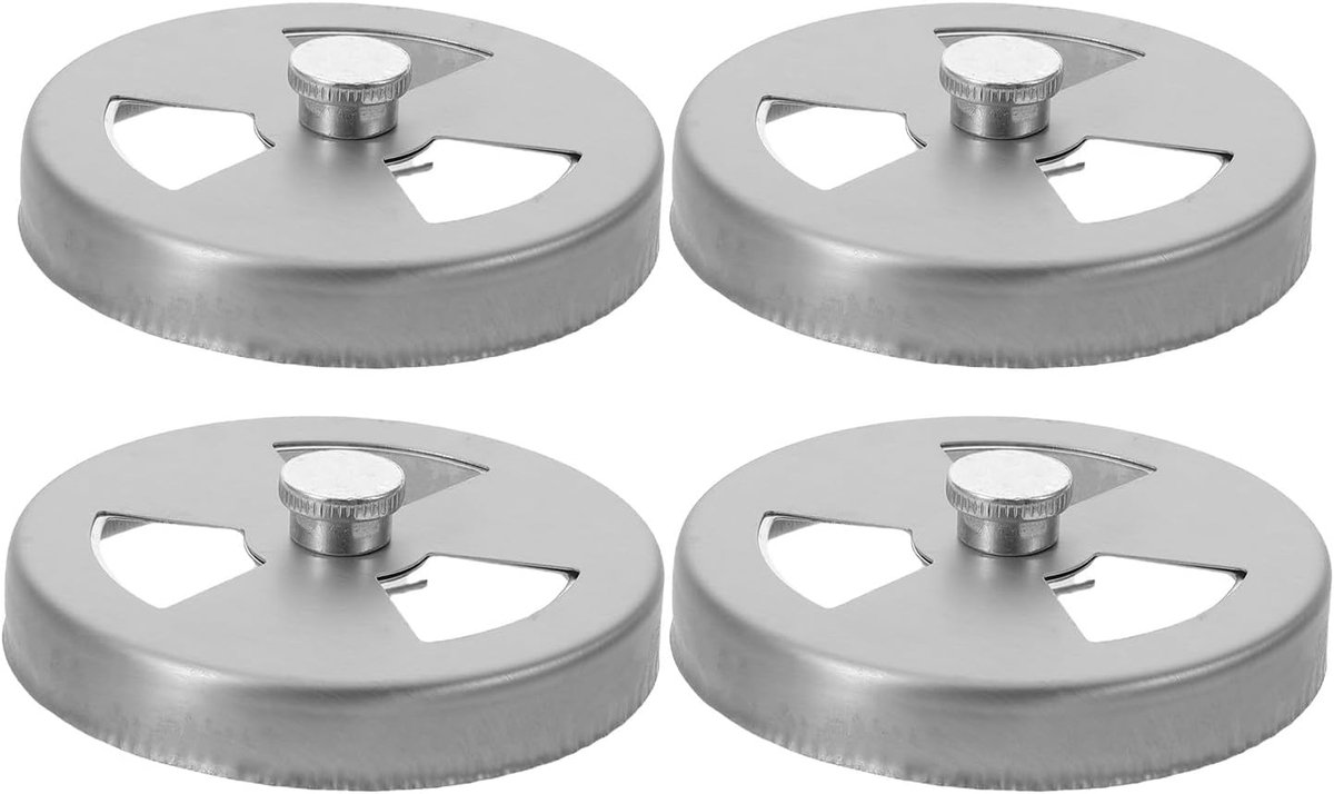 Ventilatieroosters RVS - Luchtgaten Demper - Oven Droger BBQ - Verstelbare Lamellen - 7.6 cm Rond - Zilver