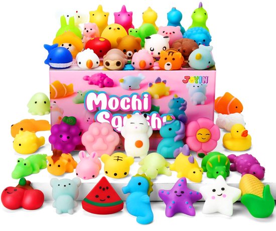 JOYIN 60 stuks rubberen eenden, diverse rubberen eendjes speelgoed met mesh draagtas voor kinderen baby bad douche speelgoed, strand zwembad activiteit, carnaval, vakantie feest gunsten