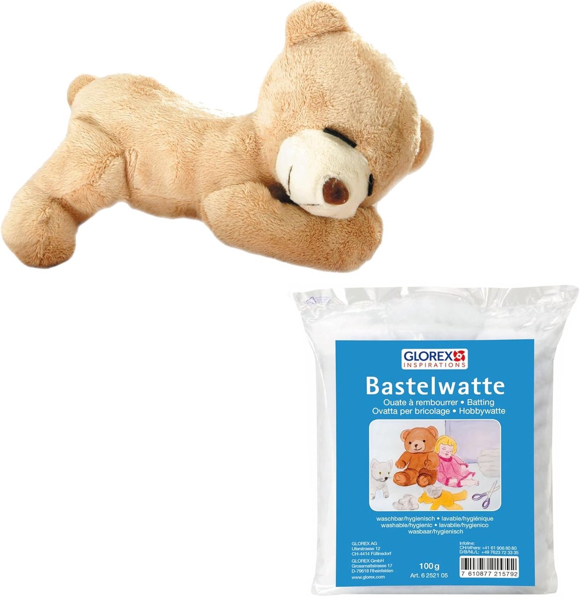 Knuffel Set - Zelf Maken Beer - Knutselen En Knuffelen - Compleet Inclusief Vulling - 26 Cm Beer - Beige