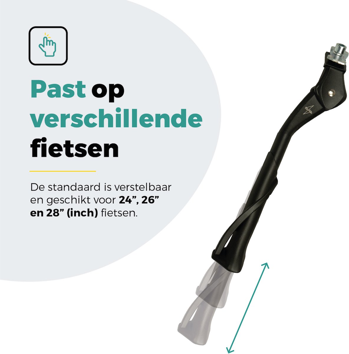 Voltano Verstelbare Fiets Standaard 24–28 Inch – Aluminium – Inclusief Montage – Geschikt voor E-bike & Stadsfiets - 18MM Middenmontage – foto 8