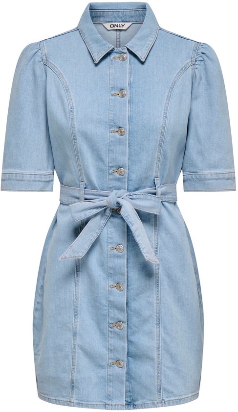Dress Dames,Dames Spijkerjurk Modieus Blauw Shirt Met Lange Mouwen Jurk Casual Losse Button Down Revers Midi-Jurk Herfst Vintage Gewassen Jean A-Lijn Jurk Met Riem Voor Dames Meisjes,M