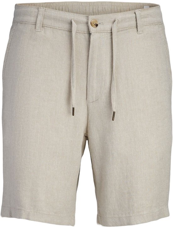 JESDM Korte broek heren katoen linnen met elastiek vrijetijdsbroek casual shorts zomer licht met zakken M-3XL, zwart, M