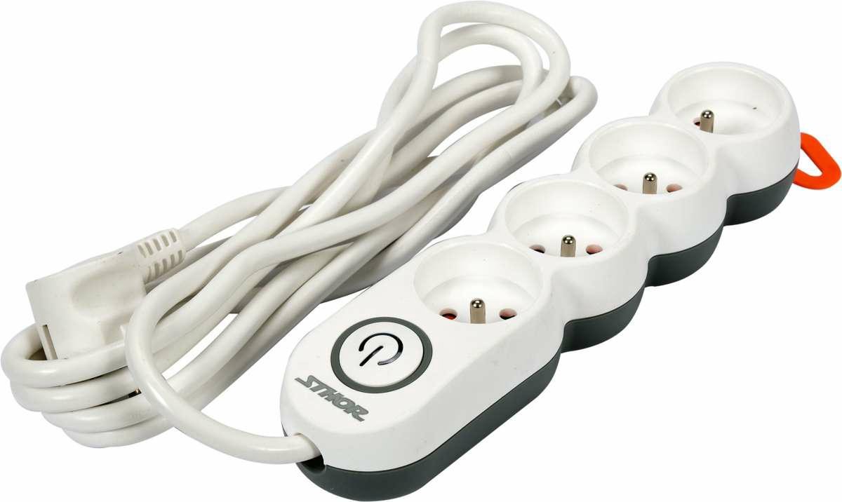 Sthor 72354 - Verlengkabel met Aarding - 4 Stopcontacten - 3m