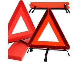 Merkloos - Waarschuwingsdriehoek - Stabiele Constructie - Met Etui - Hoge Zichtbaarheid