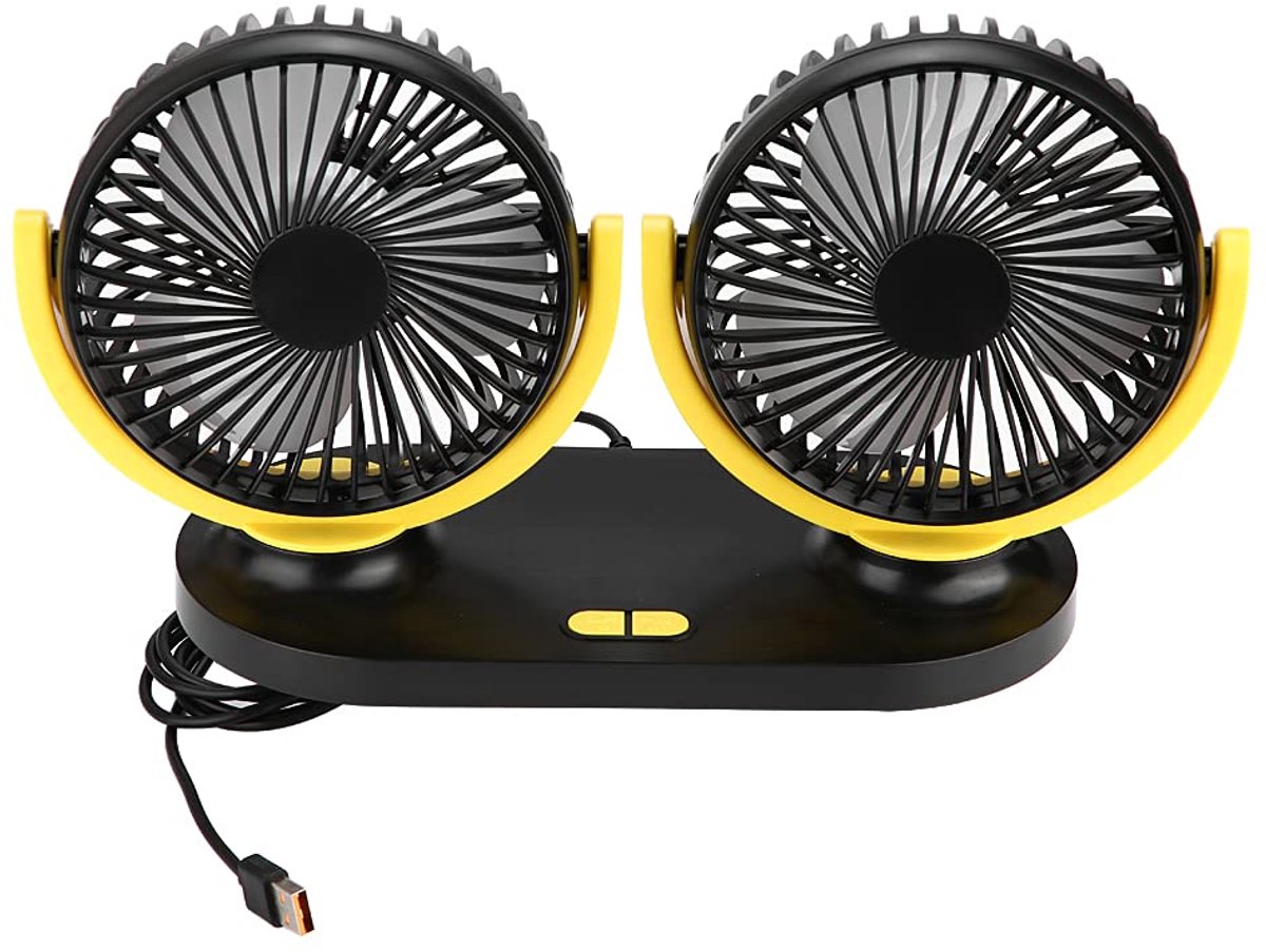 Dubbele Auto Ventilator - Draagbare Cooler - Koelere Rit - USB Aangedreven - 24 x 31 x 16 cm