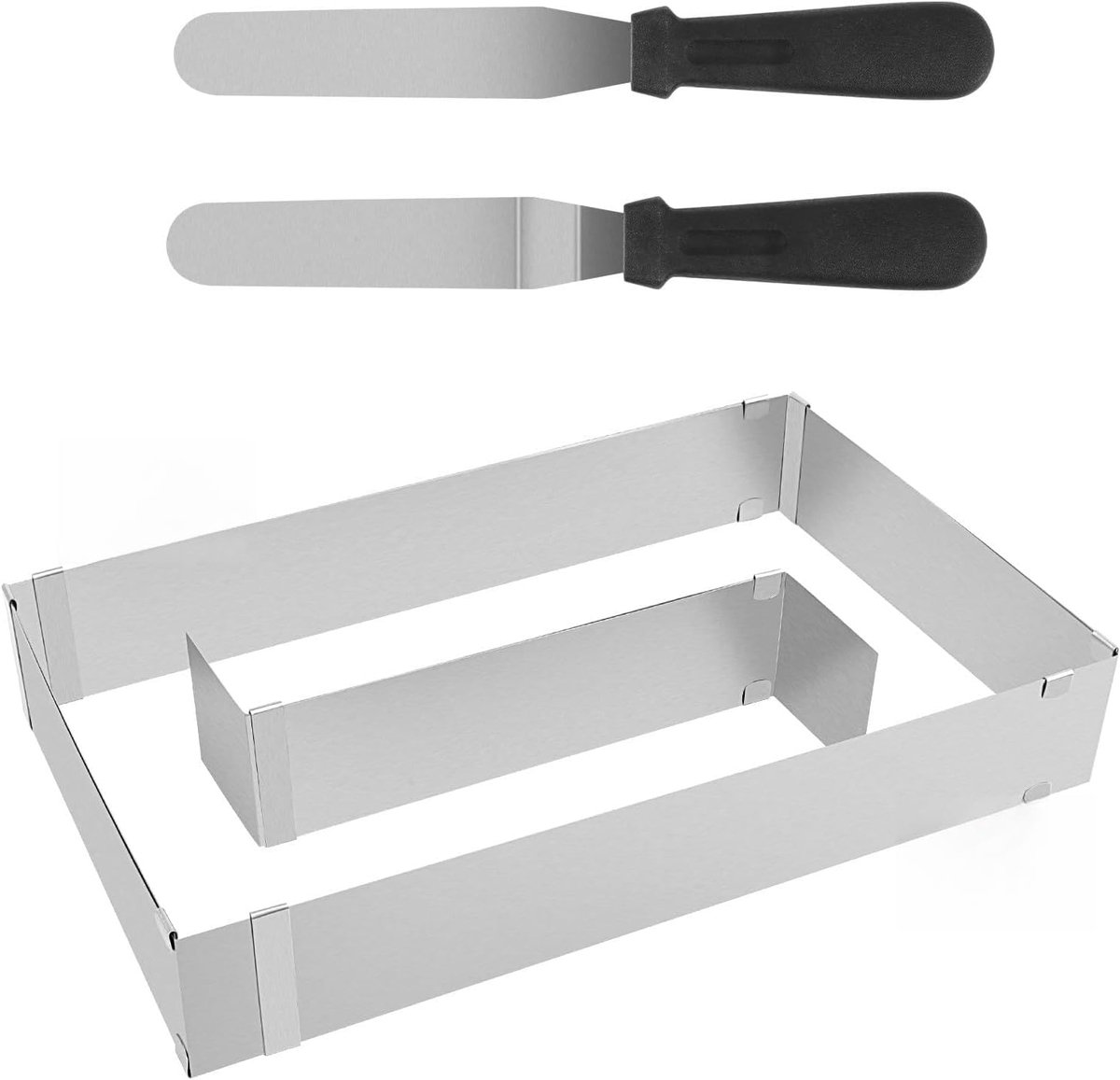 Verstelbare Cakevorm - Bakring Taart - Taarten Maken - Roestvrij Staal - 28-54 cm - Zilver