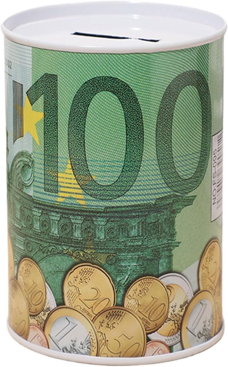 Metalen Spaarpot - Geldkist Blik - Spaarplannen Ontwikkelen - Veilige Opslag Eurobiljetten - 11x7.5x7.5 cm - Meerkleurig