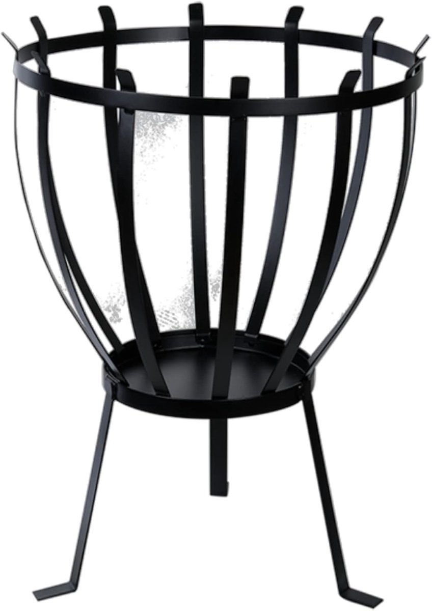 Vuurkorf Halve ellips - Buitenhaard Terrashaard - Gezellige avonden - Strakke vormgeving - 39x39x56cm - Zwart