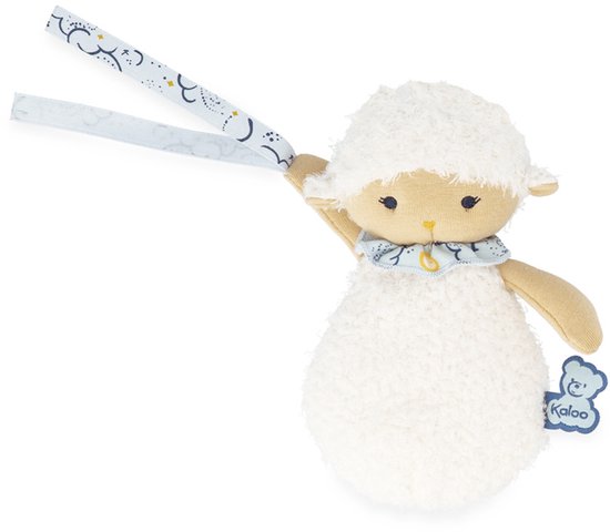 Kaloo Doux Sommeil - 3 Schaapjes Doudou Knuffeldoekjes - Drie Schapen Fopspeenhouders Met Elk Hun Eigen Bijzonderheid En Kleur, Zodat Baby Het Als Knuffel Kan Gebruiken Maar Ook Kan De Fopspeen Bevestigd Worden Aan Het Fijne Lint van Kaloo — afbeelding 4