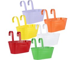 Hangende Bloem Potten - Plantenbakken Set - Balkon Tuin Decoratie - Afneembare Haken - 28 cm Groot - Multikleur