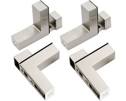 Glazen Plafondsteunen - Draagbeugels - Planken Bevestigen - Verstelbaar F-Design - 3-28mm Dikte - Zilver