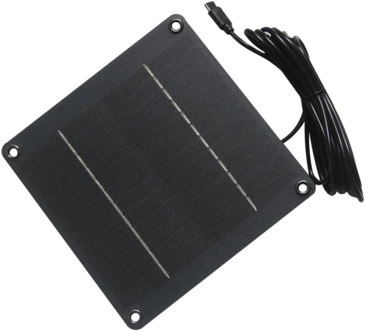 Zonnepaneel 4W - Zonneoplader Outdoor - Tuinverlichting Beveiliging - Monokristallijn Silicium - 150x150MM - Zwart