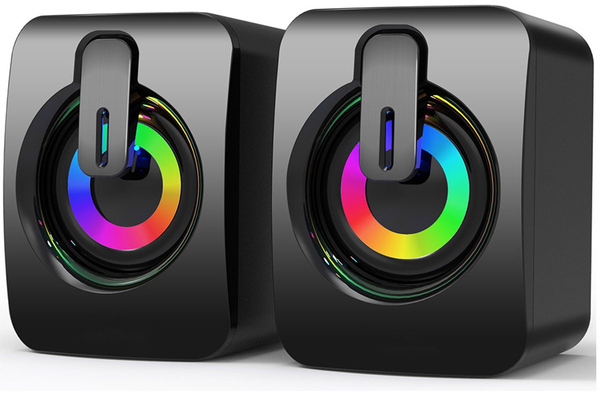 Mini USB luidsprekers bedraad – stereo geluid zonder vervorming – compact formaat – geschikt voor desktop – laptop en gaming op kantoor en thuis