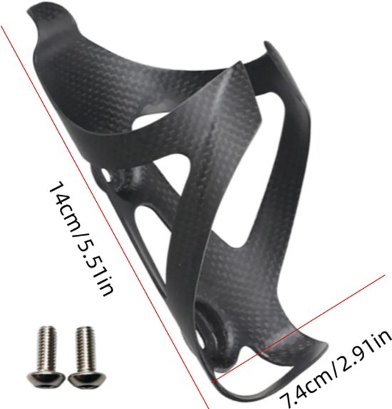 Bekerhouder -Bidonhouder-set-Bidon - Lichtgewicht- 3K Carbon Bidonhouder - Geschikt voor racefietsen, mountainbikes en gravelbikes - Matzwart - Fietsaccessoires — afbeelding 5