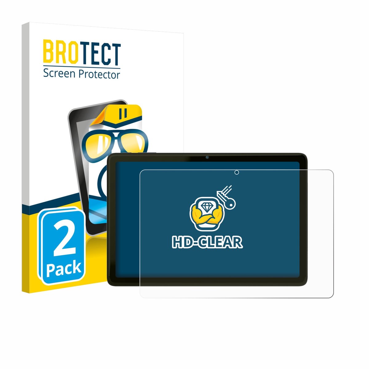 BROTECT - Screenprotector voor VALE Tablet V10A - Folie Beschermfolie transparant 2 Stuks