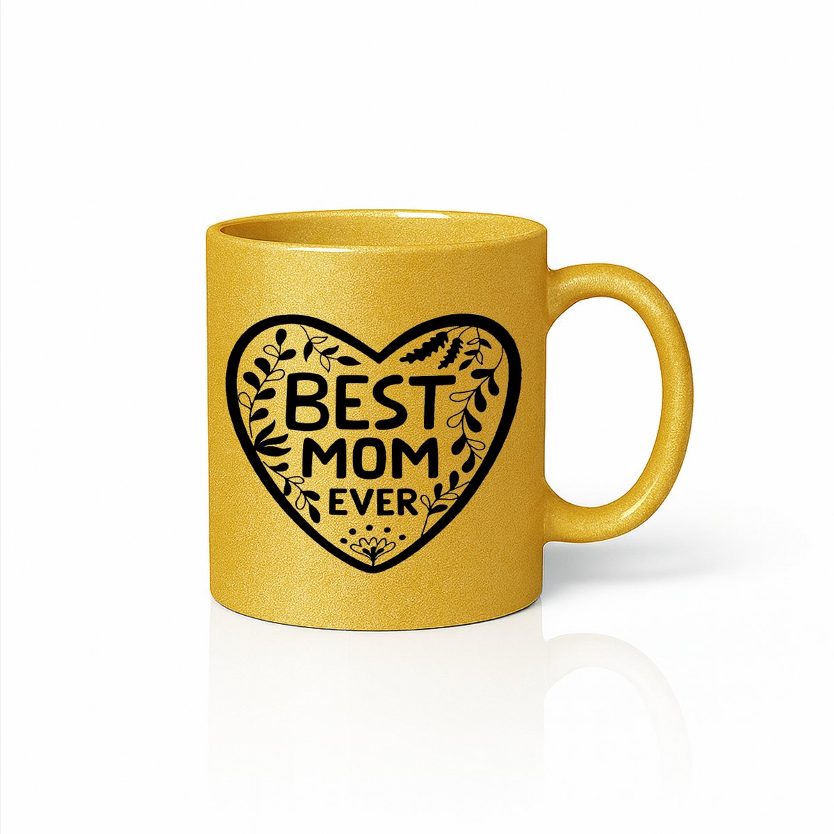 Best Mom Ever Mok - Luxe Gouden Hart Design - Premium Cadeau voor Moeder