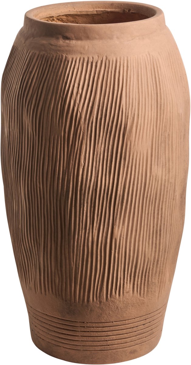 Beliani TRIKALA - Bloemenvaas - Lichtbruin - Klei-vezelmengsel