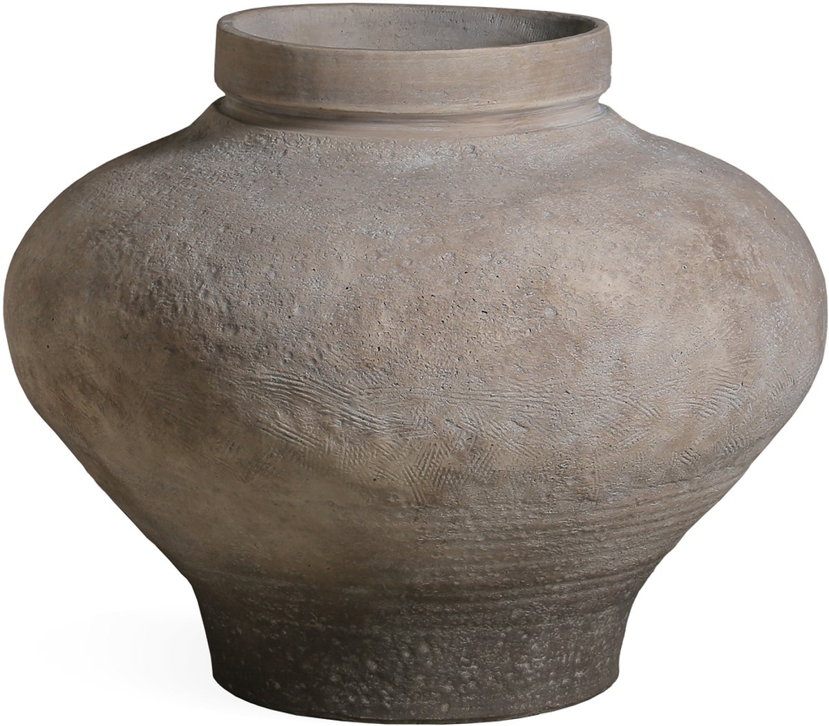 PTMD Michle Beige Fiber Cement Vintage Jar Pot