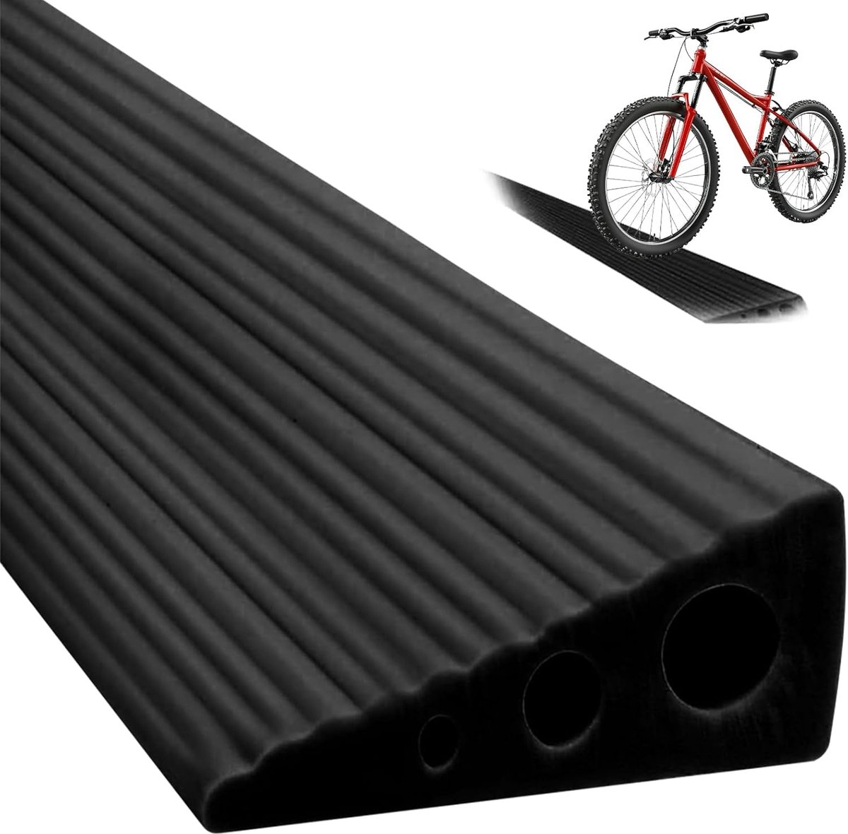 Drempelhelling PVC - Oprijplaat - Barrièrevrij maken - Antislip groefontwerp - 100 x 5.5 x 1.6 cm - Zwart