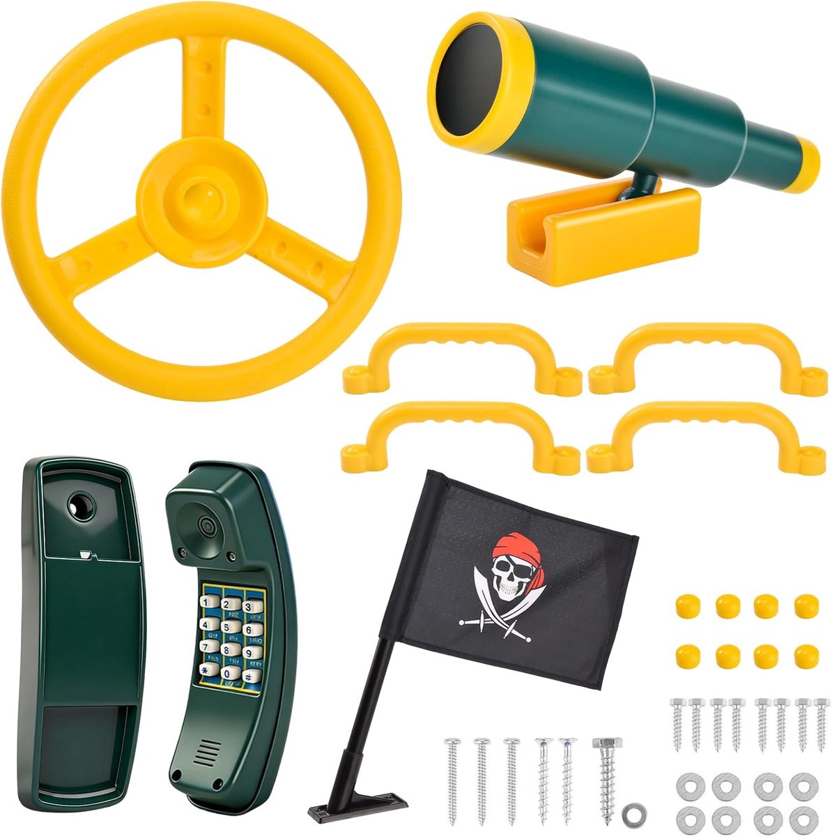 Speeltoren Accessoireset - Speelhuisje Onderdelen - Buiten Spelen - 8-Delige Set - Diverse Maten