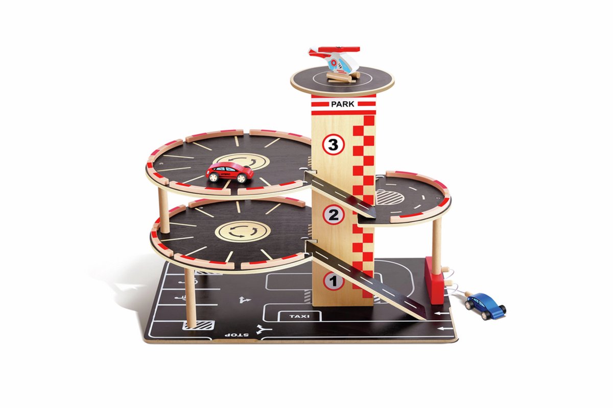 Hape Park & Go Garage - Speelgoed Parkeergarage met Lift, Helikopter en Auto's, 3 jaar+ — afbeelding 23