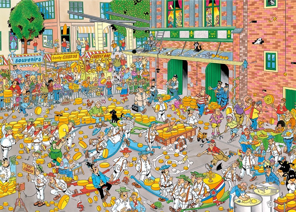 Jan van Haasteren - De Kaasmarkt & Skûtsjesilen - Puzzel - 2x1000 stukjes — afbeelding 4