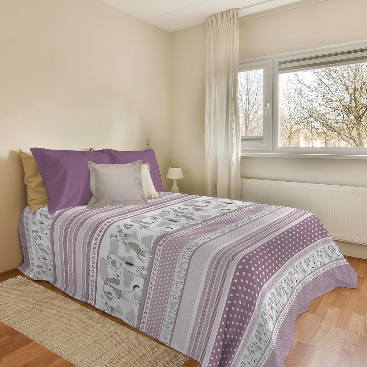 Sprei Katoen - Bedsprei Dekbedovertrek - Frans Bed Decoratie - 100% Piqué Katoen - 220 x 2