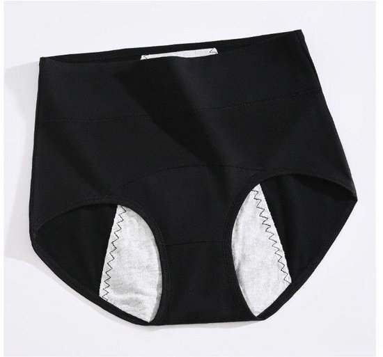 Set de 2 culottes d'incontinence lavables pour femmes, culottes anti-fuites urinaires, lavables, sous-vêtements menstruels très absorbants à taille haute, noir, XL (Recommandé : 53–67,5 kg)