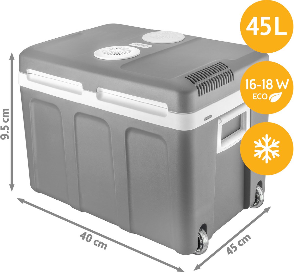 TZS First Austria 5170-2 Elektrische Koelbox met Wielen - 40 Liter - Grijs/Wit