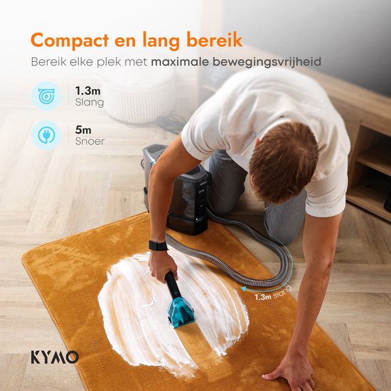 KYMO Tapijtreiniger Ultra 2 - Vlekkenreiniger - Autobekleding Reiniger - Meubelreiniger - Bank Reiniger - Waterstofzuiger - Reinigingsmachine