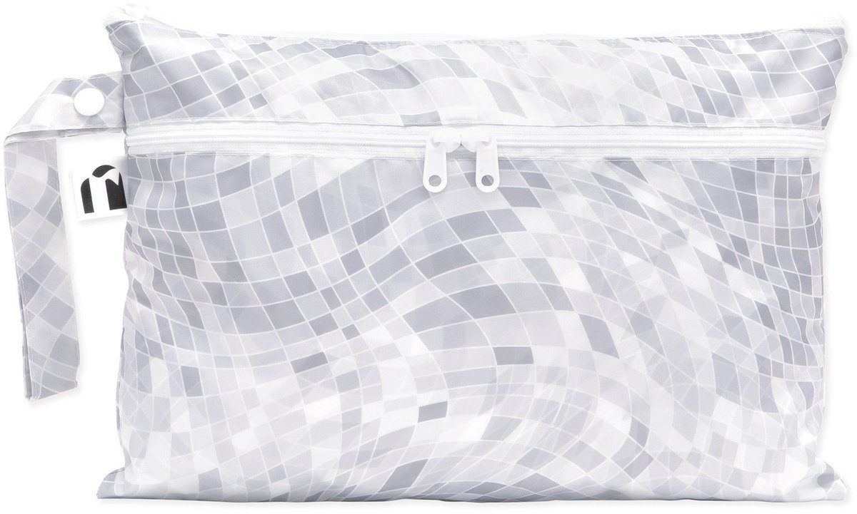 Roamio - Wet / Dry Clutch | met 2 Vakken - Waterdichte Luierzak & Waszak - Wetbag voor Nat en Droog - Disco Check