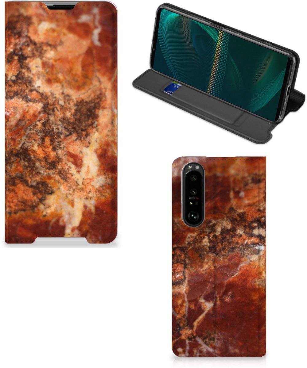 Sony Xperia 5 III Standcase Marmer Bruin